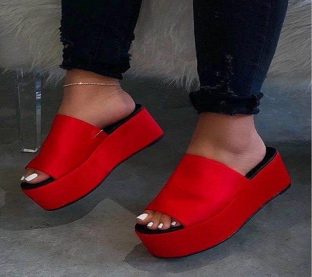 wedge platform heel